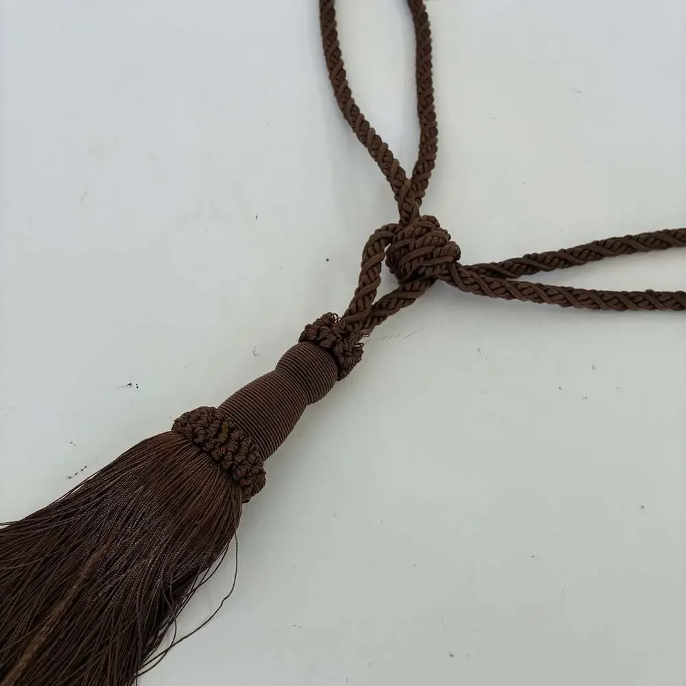 Braided Brown Rope Curtain Tassel Tieback